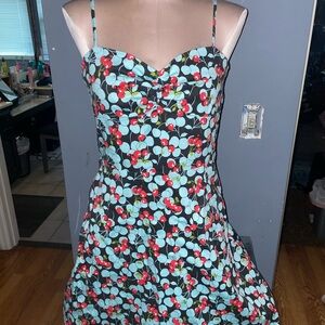 Vibrant Cherry Patterned Dress